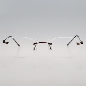 Na Und Design Marion Ramm 50 F 110, Vintage 90s colorful rimless hexagon eyeglasses frames mens & womens NOS