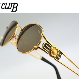 Steampunk sunglasses men, Le Club 1502 53 OROR, Vintage 90s unisex hip hop gold oval sunglasses women, NOS