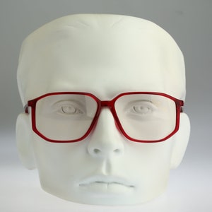 Silhouette M 2711 20 C 5560, Vintage 80s clear red large oversized hexagon glasses frames mens & womens NOS