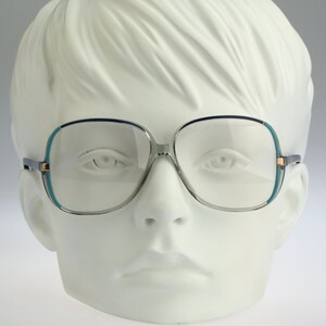 Silhouette M 1706 C 5523, Vintage 80s blue & clear lightweight oversized square eyeglasses frames womens / NOS