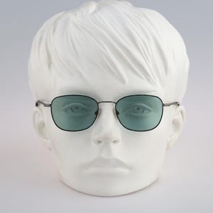 Andy Wolf 4716 Maria L. Col.J, 2000s tinted green lenses gray and blue lightweight small square sunglasses mens & womens NOS
