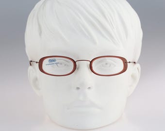 Safilo 7869 D Z8E, Vintage 90s pink double rim oval eyeglasses frames womens NOS