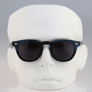 Nostalgy Calyfornia 07 Hand Made in Italy, Vintage 90s black and blue square sunglasses men & women NOS