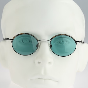 Marc O&#39;Polo by Metzler 3415 500, Vintage 90s tinted lenses colorful tortoise & black browline small circle round sunglasses women NOS