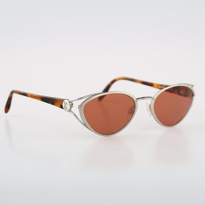 Paloma Picasso By Metzler 8338 289, Vintage 90s orange cat eye sunglasses women, NOS