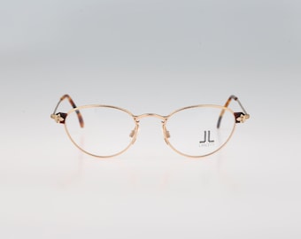 Lancetti 4067 GSO, Vintage 90s gold and tortoise small cat eye eyeglasses frames womens NOS