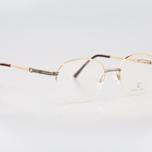 Roberto Capucci 877 N 13, Vintage 90s gold and silver half rim shops square eyeglasses frames mens & womens NOS
