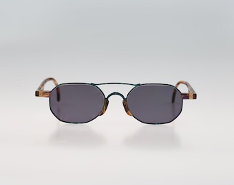 Marc O'Polo von Metzler 3318 744, Vintage 90er Jahre bunte sechseckige Pilotensonnenbrille für Herren und Damen, NOS