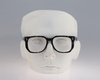 Play 831, Vintage 80s black tortoise square eyeglasses frames mens & womens / NOS