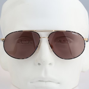 Puma SP 385, Vintage 80s gold & tortoise oversized aviator sunglasses men and women NOS