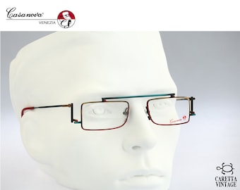 Casanova RVC 3 C-02, Vintage 90s unique crazy steampunk rectangle glasses frames mens & womens / NOS
