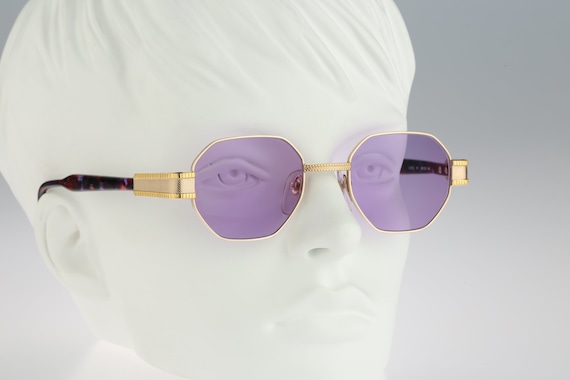Zina Z 703 01, Vintage 90s Tinted Purple Lenses Unique Gold