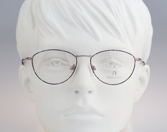 Rodenstock R 2948, Vintage 90s blue tortoise & silver cat eye glasses frames womens NOS