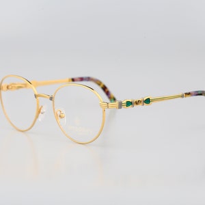 Von Furstenberg 224 258, Vintage 90s gold panto round eyeglasses frames womens NOS