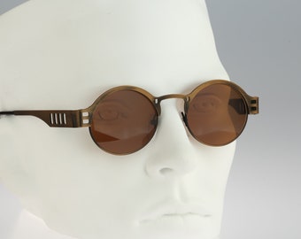Gafas de sol Steampunk para hombre, AND-BAD de Belviso, gafas de sol vintage de los años 90 con forma de círculo pequeño y únicas para mujer NOS