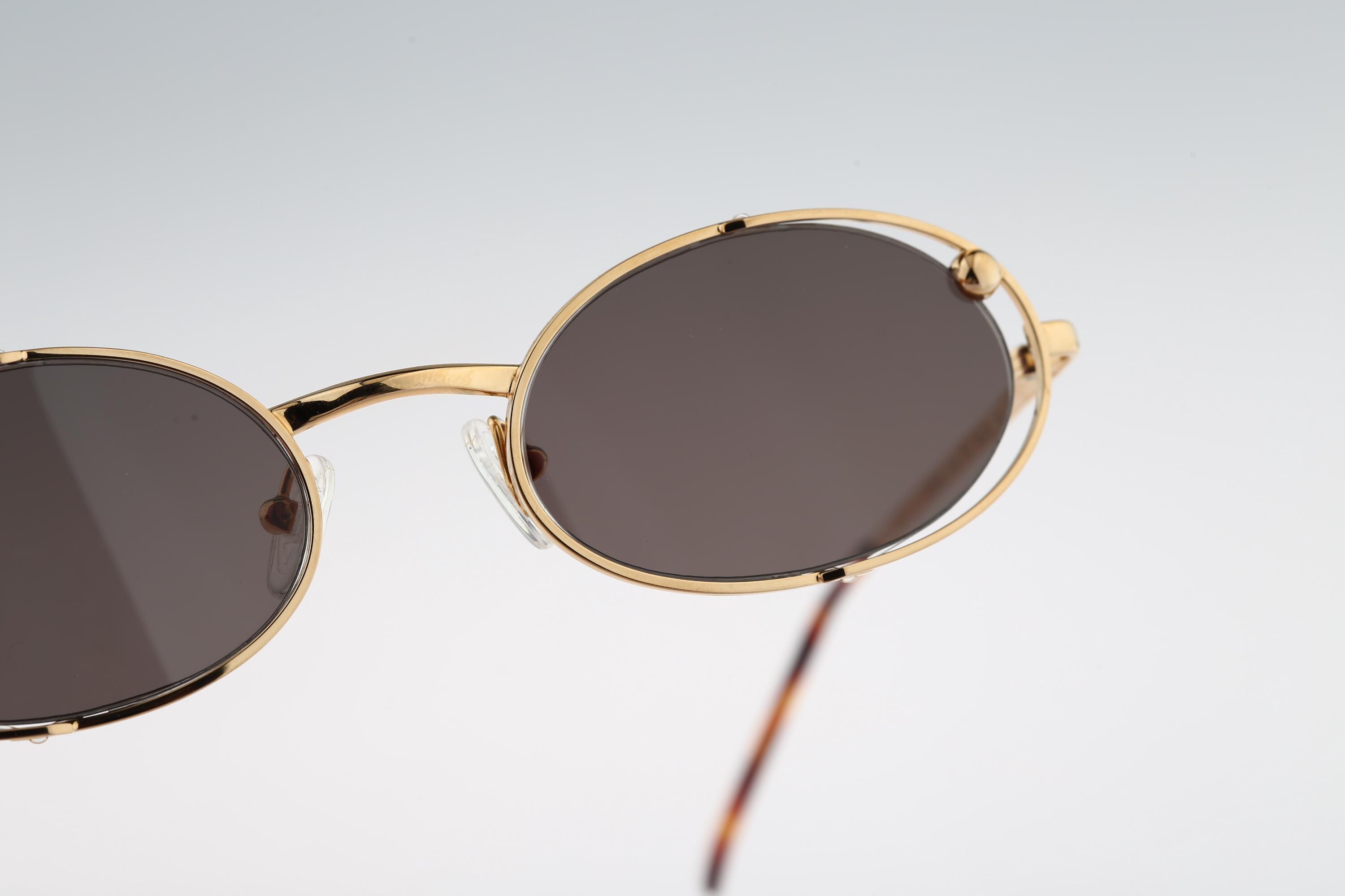 Kenzo Eclipse K 106 K 13, Vintage 90s Gold Half Rim Small Oval