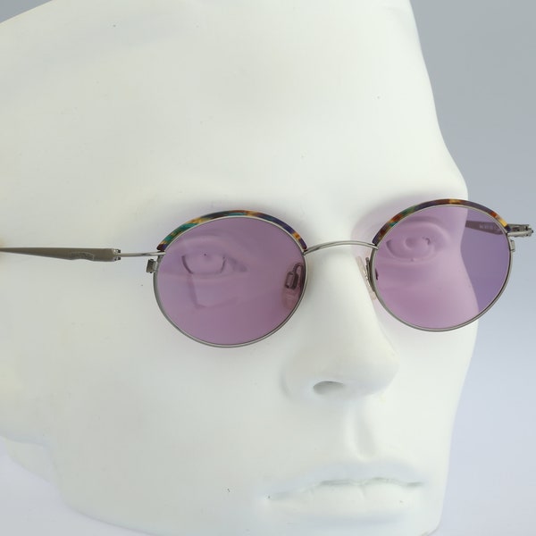 Petites lunettes de soleil rondes hommes, Marc O'Polo par Metzler 3415 502, vintage années 90 coloré browline violet cercle lunettes de soleil femmes NOS