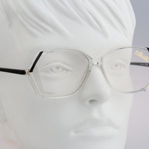 Silhouette M 1775 20 C 2189, Vintage 80s unique black & white clear hexagon glasses frames womens NOS