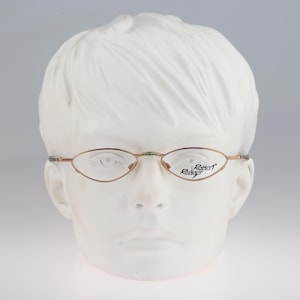 Robert Rudger 2130 262 L9, Vintage 90s gold small slim oval reading eyeglasses frames mens & womens NOS
