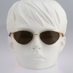 Yves Cogan YC 010 C 900 AMB, Vintage 90s unique victorian tortoise & gold small cat eye sunglasses women, NOS