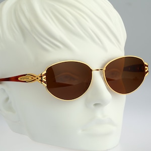 Anteprima Romy 4, Vintage 90s unique tortoise & gold cat eye sunglasses women NOS