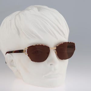 Silhouette M 6193 20 V 6050, Vintage 80s gold & tortoise cat eye sunglasses women, NOS