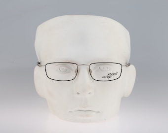 Robert Rudger 2260 010 22, Vintage 90s black and silver rectangle eyeglasses frames mens & womens / NOS