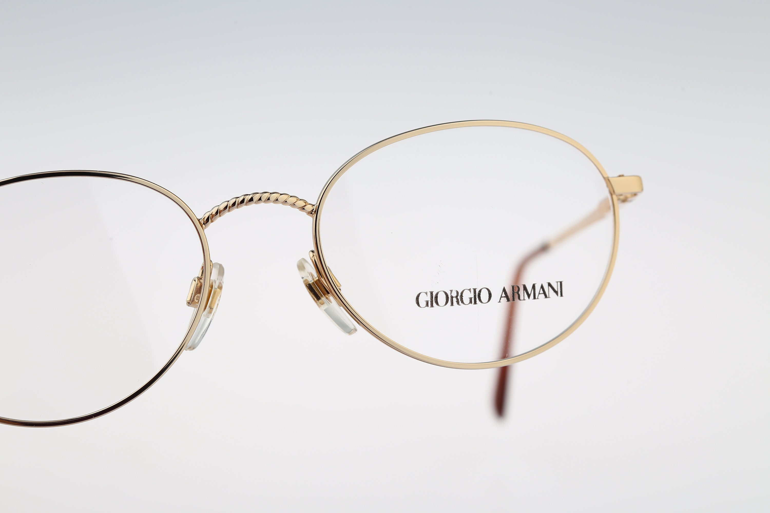 Giorgio Armani 222 743 Vintage 90s Gold Panto Round Eyeglasses Frames Mens Womens NOS Etsy Canada