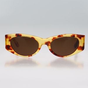 Nouvelle Vague S 196 Novella 48, Vintage 80s unique tortoise cat eye sunglasses women, NOS
