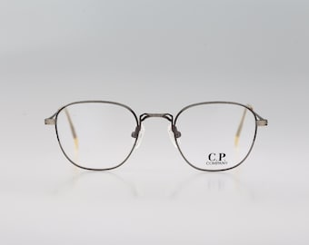 C.P. Company 018 ASM, Vintage 90s antique silver square eyeglasses frames mens & womens NOS