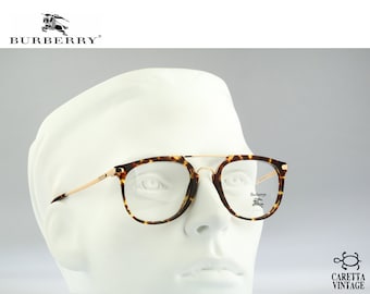 Burberrys B20 04, Vintage 90s gold and tortoise oversized round aviator glasses frames mens & womens NOS
