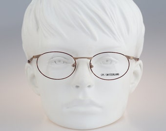 ヴィンテージオーバル型眼鏡フレーム：ライトゴールドべっ甲柄、ユニ