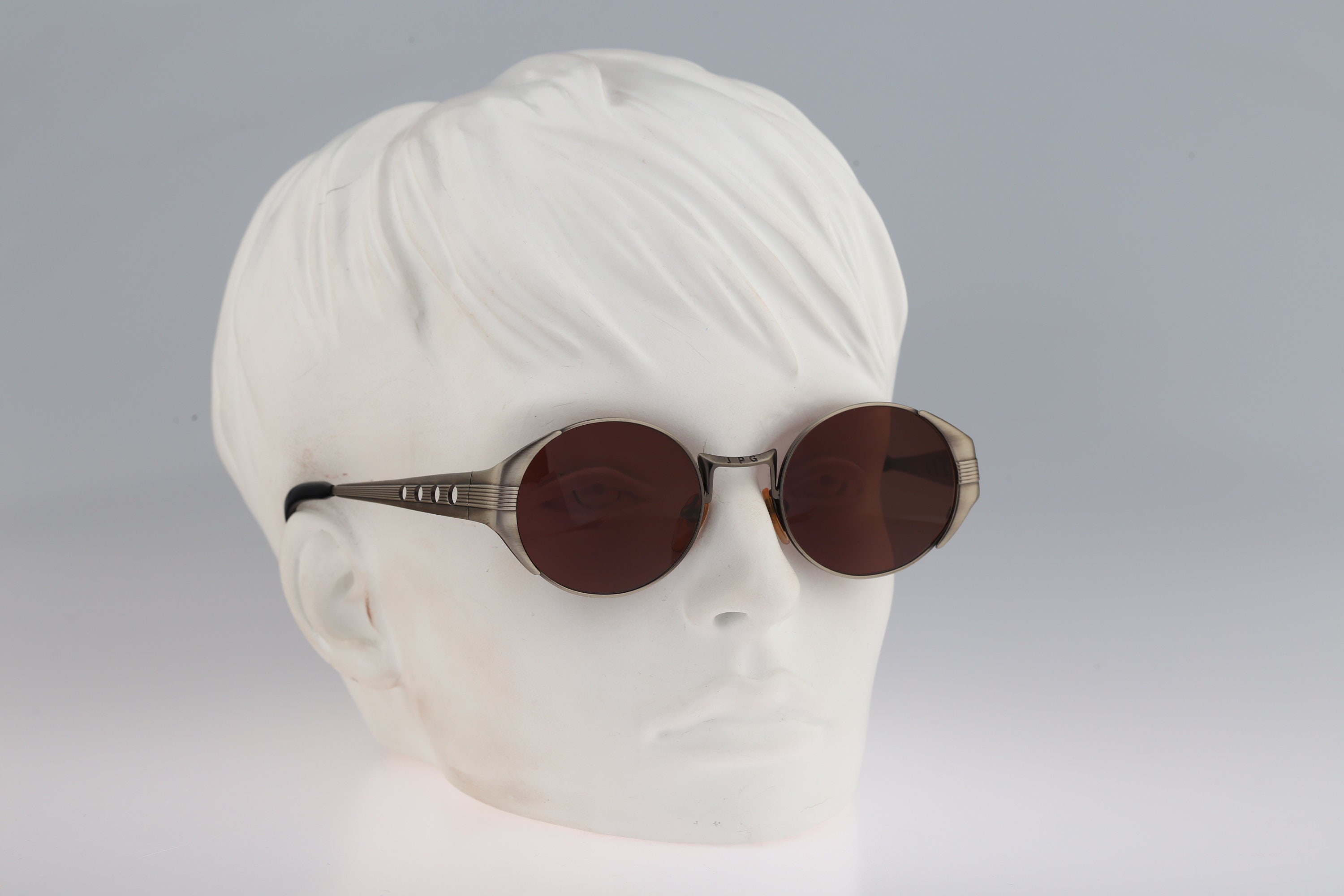 Jean Paul Gaultier 56-3174, Vintage 90s Unique Antique Silver Steampunk  Round Sunglasses Men & Women NOS - Etsy