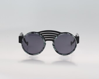 Traction Productions Wallis Glacier, gafas de sol circulares estilo steampunk únicas de los años 90 para hombre y mujer, NOS
