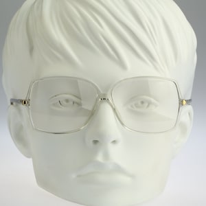 Silhouette M 1796, Vintage 80s clear oversized square eyeglasses frames womens / NOS