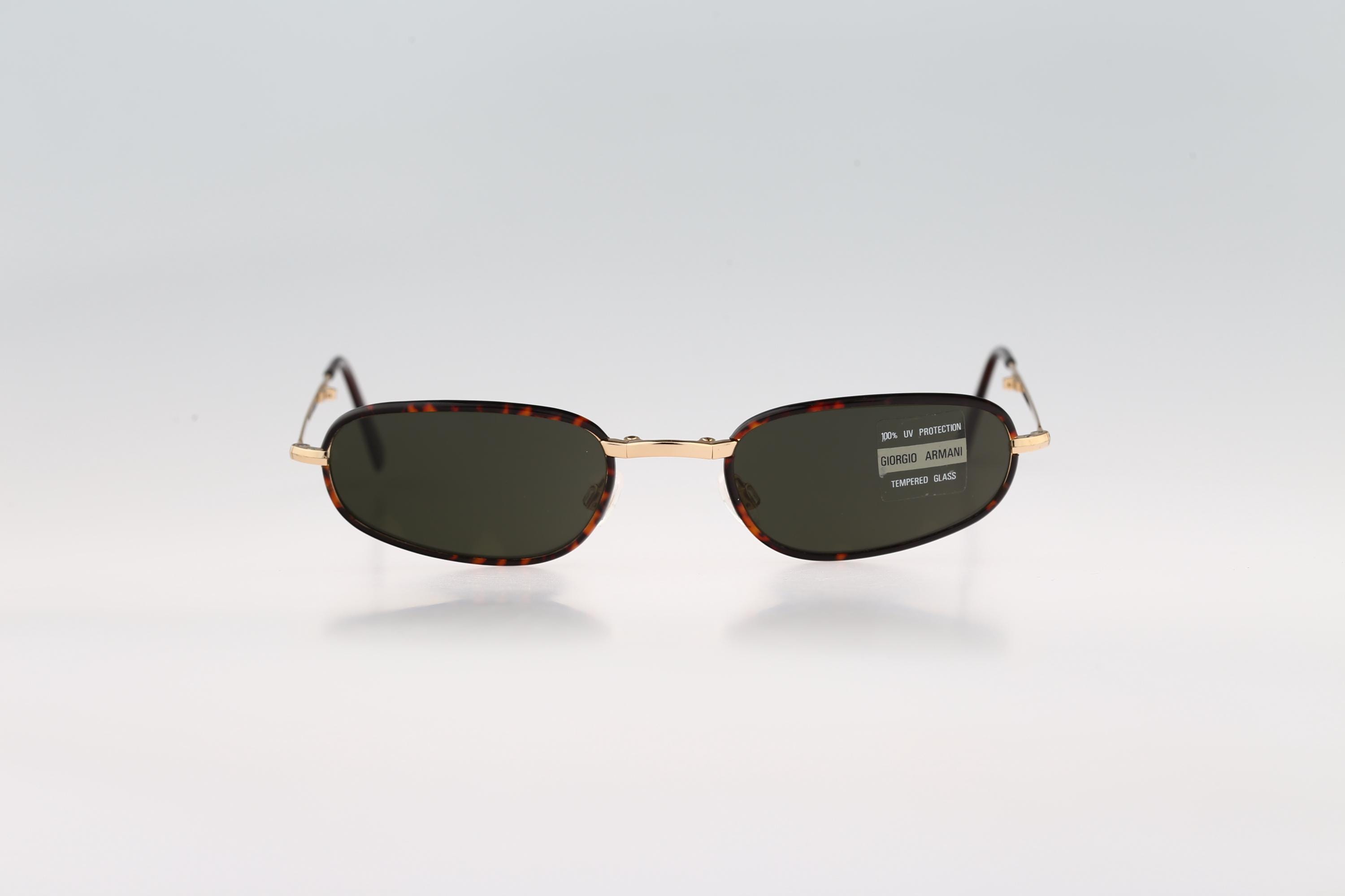 Giorgio Armani 624 786, Vintage 90s Folding Gold and Tortoise Oval