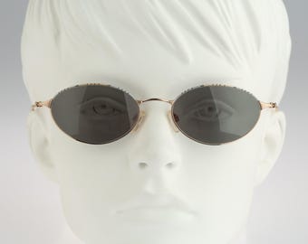 Rodenstock R 4482 A, gafas de sol ovaladas doradas con diseño único y colorido de los años 90 para mujer, NOS