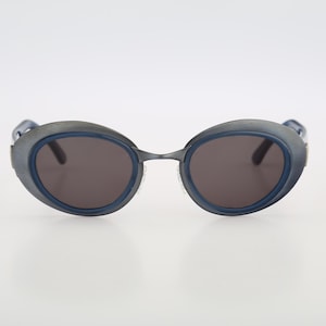 Fendi SL 7113 Q62, Vintage 90s blue double rim cat eye sunglasses women NOS