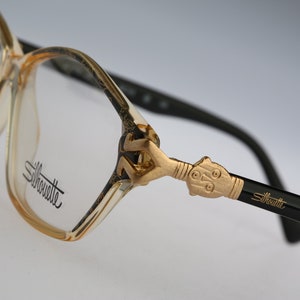 Silhouette M 1452 Africa, Vintage 90s unique colorful & clear hexagon cat eye glasses frames womens NOS