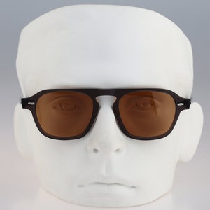 Caretta V. Bogota 03 Hand made, Tintaed brown lenses Acetate clear smoke square sunglasses mens & women NEW