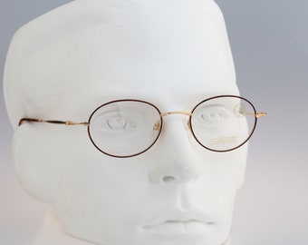 ヴィンテージオーバル型眼鏡フレーム：ライトゴールドべっ甲柄、ユニ