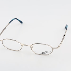 Robert Rudger 2230 275 K6, vintage jaren 90 zilveren unieke kleine zeshoekige brilmonturen heren en dames NOS