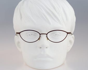 It's Total 4 50, Vintage 90s laser cut ultra lightweight nylor small cat eye glasses frames women / NOS