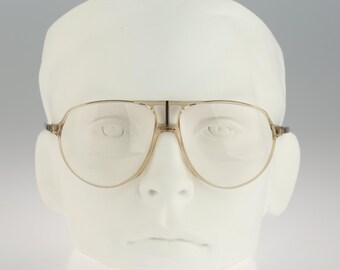 Rodier 1685 D 229, Vintage 80s clear oversized aviator glasses frames mens & womens NOS