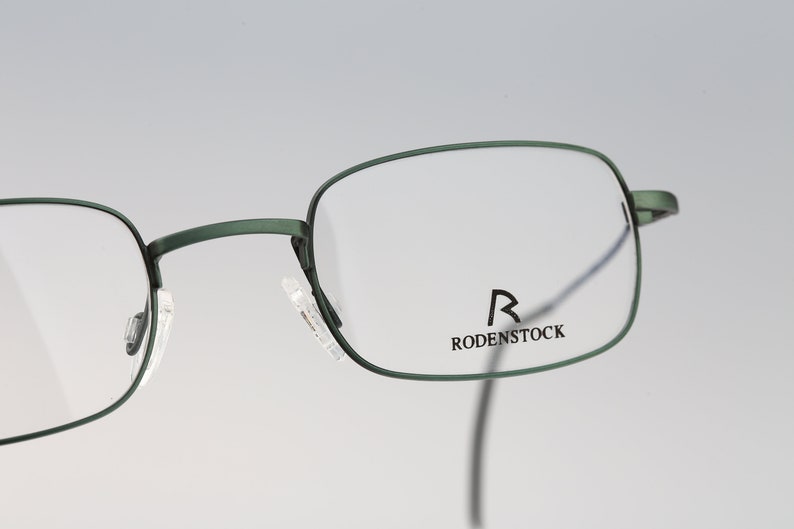 Rodenstock R 4264 D, Vintage 90s lightweight green and blue small rectangle eyeglasses frames mens & womens NOS image 7