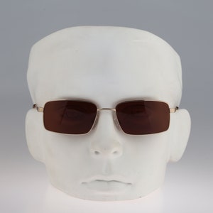 Lord 7127 65, Vintage 90s gold rectangle sunglasses mens & womens NOS
