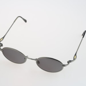 Zenyk ZKL 30 2, Vintage 90s unique gray steampunk oval sunglasses men & women, NOS
