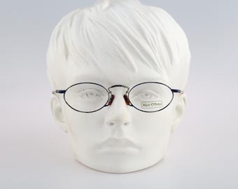 Marc O'Polo by Metzler 3313 787, Vintage 90s blue colorful oval eyeglasses frames mens & womens NOS