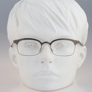It&#39;s Titanium 709, Vintage 90s laser cut ultra lightweight nylor gray square glasses frames men & women / NOS