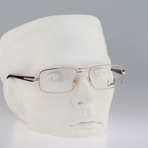 Lord 7144 6, Vintage 90s gold rectangle aviator glasses frames mens & womens NOS